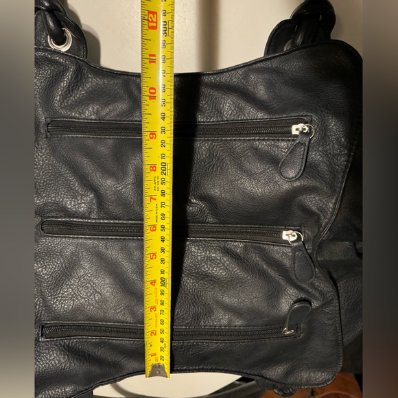 High End Black Leather Ruby & Kit Handbag Fold Over Purse MINTY Rock Boho - Picture 6 of 10